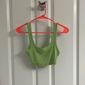 Zara green crop tank top, size small